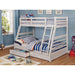 California III Wire-Brushed White Twin/Full Bunk Bed w/ 2 Drawers - Time 2 Sleep (West Covina, CA)