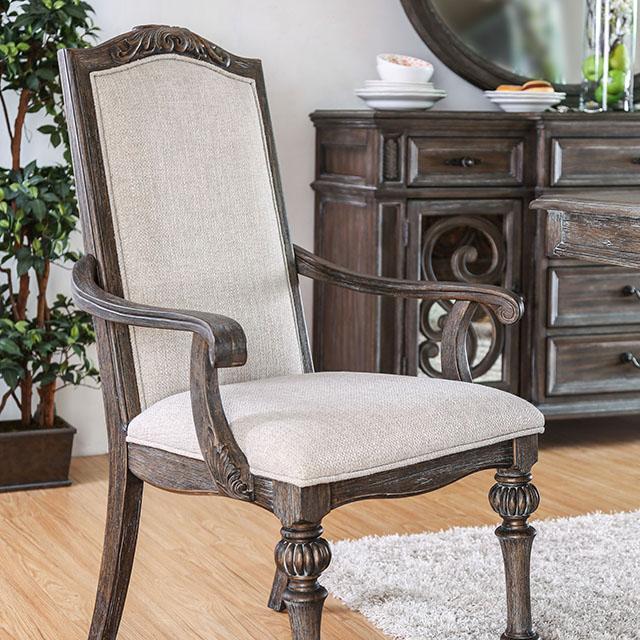 ARCADIA Rustic Natural Tone/ Ivory Arm Chair (2/CTN) - Time 2 Sleep (West Covina, CA)