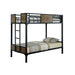 CLAPTON Black Twin/Twin Bunk Bed - Time 2 Sleep (West Covina, CA)