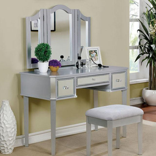 CLARISSE Silver Vanity w/ Stool - Time 2 Sleep (West Covina, CA)