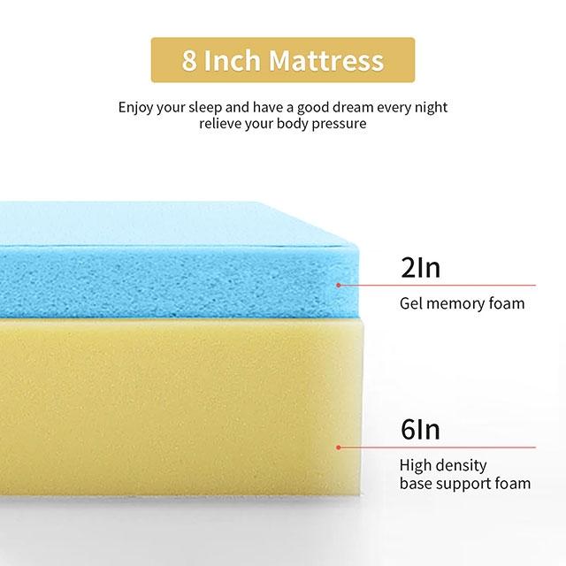 Artemisia 8" Cal. King, E.King, Full, & Queen Memory Foam Mattress - Time 2 Sleep (West Covina, CA)