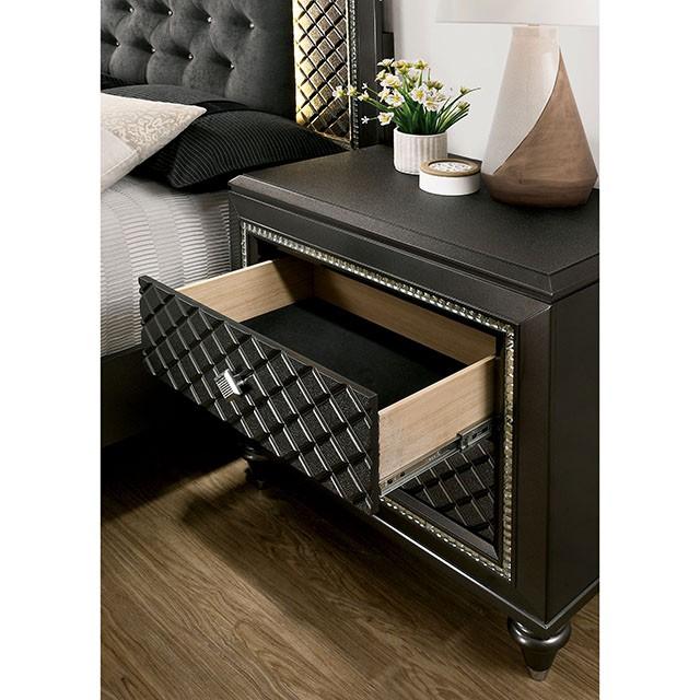 Demetria Metallic Gray Night Stand - Time 2 Sleep (West Covina, CA)
