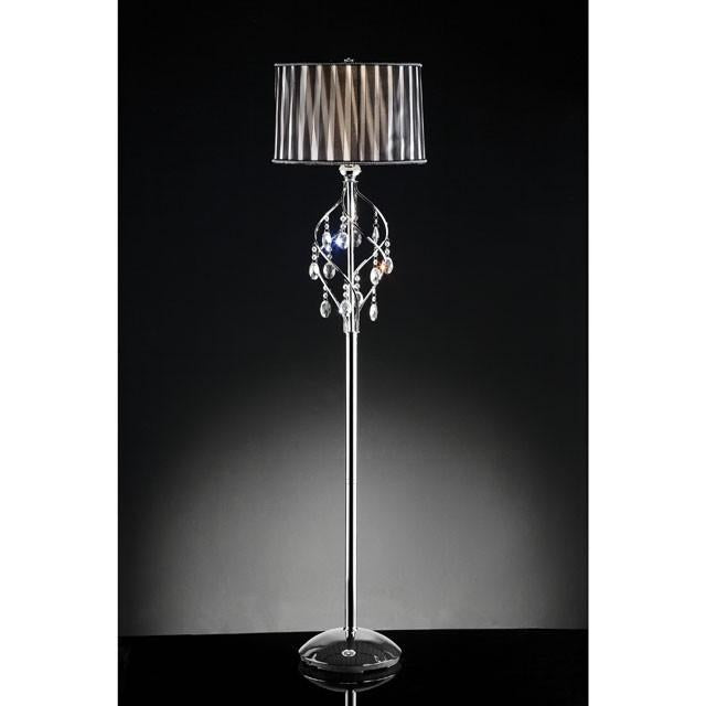Arya Black/Chrome Floor Lamp, Hanging Crystal - Time 2 Sleep (West Covina, CA)