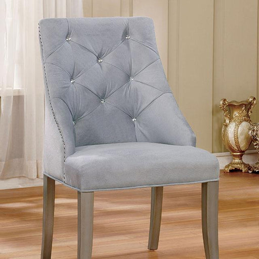 DIOCLES Silver/Light Gray Side Chair (2/CTN) - Time 2 Sleep (West Covina, CA)