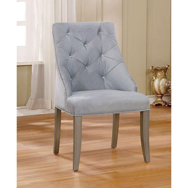 DIOCLES Silver/Light Gray Side Chair (2/CTN) - Time 2 Sleep (West Covina, CA)
