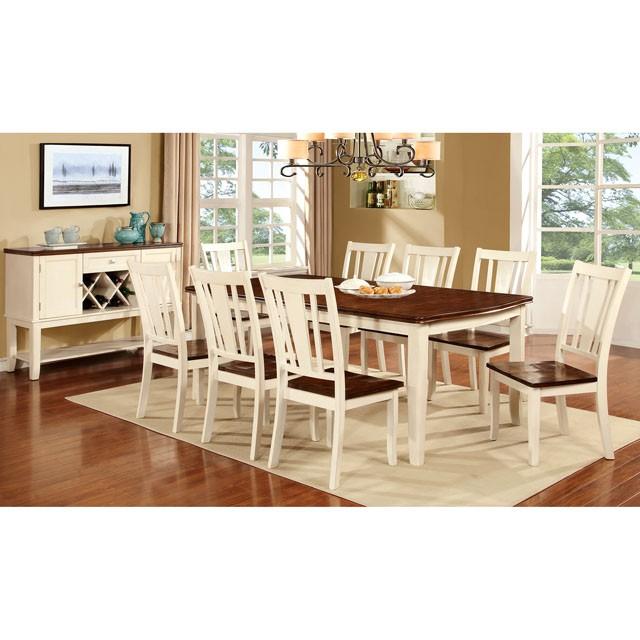 DOVER Vintage White/Cherry Dining Table w/ 18" Leaf - Time 2 Sleep (West Covina, CA)