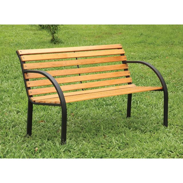 DUMAS Oak/Black Patio Wooden Bench - Time 2 Sleep (West Covina, CA)