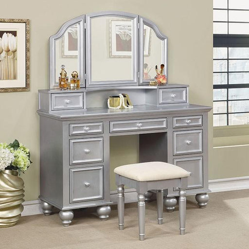 ATHY Silver Vanity w/ Stool - Time 2 Sleep (West Covina, CA)