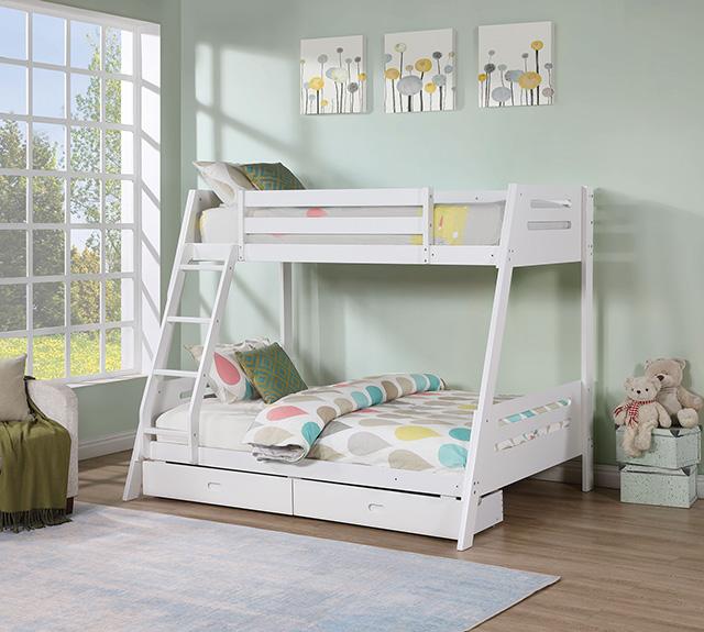 Emilee Twin/Full Bunk Bed White, Grey, Espresso, & Black - Time 2 Sleep (West Covina, CA)