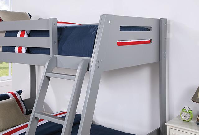 Emilee Twin/Full Bunk Bed White, Grey, Espresso, & Black - Time 2 Sleep (West Covina, CA)