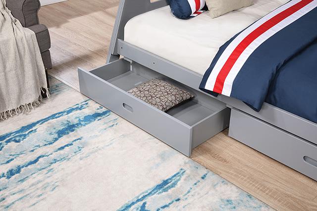 Emilee Twin/Full Bunk Bed White, Grey, Espresso, & Black - Time 2 Sleep (West Covina, CA)