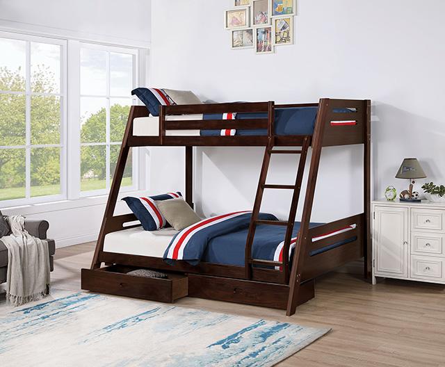Emilee Twin/Full Bunk Bed White, Grey, Espresso, & Black - Time 2 Sleep (West Covina, CA)