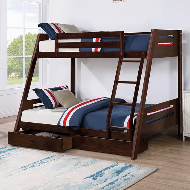 Emilee Twin/Full Bunk Bed White, Grey, Espresso, & Black - Time 2 Sleep (West Covina, CA)
