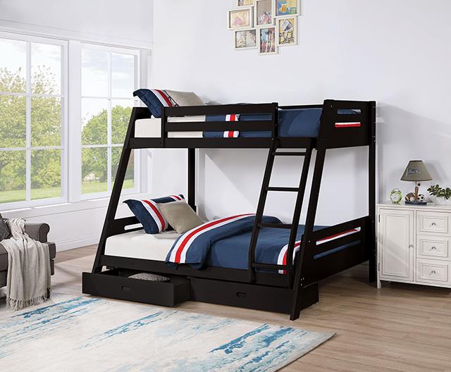 Emilee Twin/Full Bunk Bed White, Grey, Espresso, & Black - Time 2 Sleep (West Covina, CA)