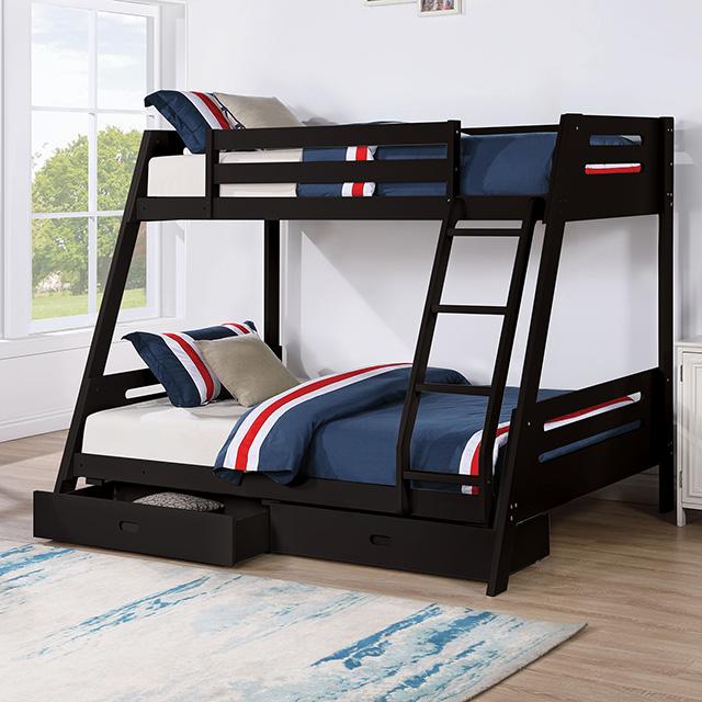 Emilee Twin/Full Bunk Bed White, Grey, Espresso, & Black - Time 2 Sleep (West Covina, CA)