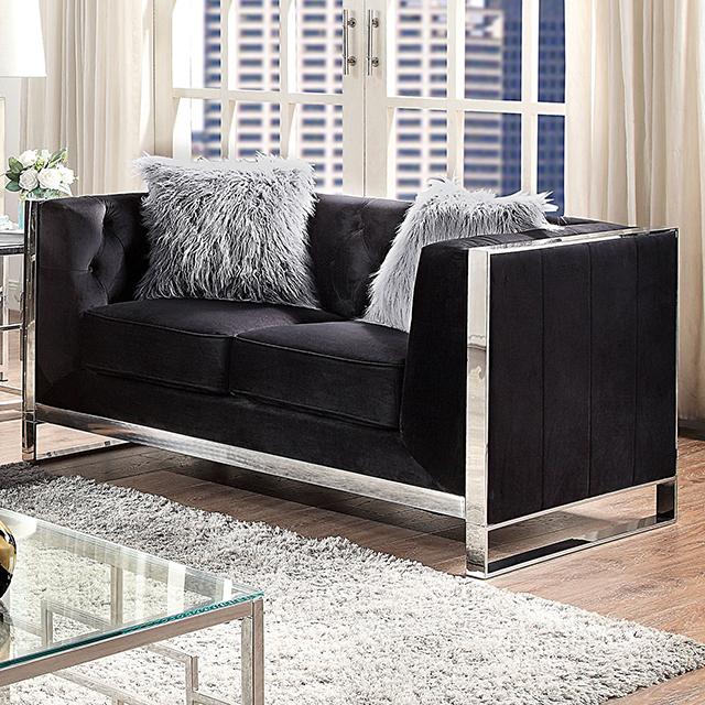 EVADNE Loveseat w/ Pillows, Black - Time 2 Sleep (West Covina, CA)