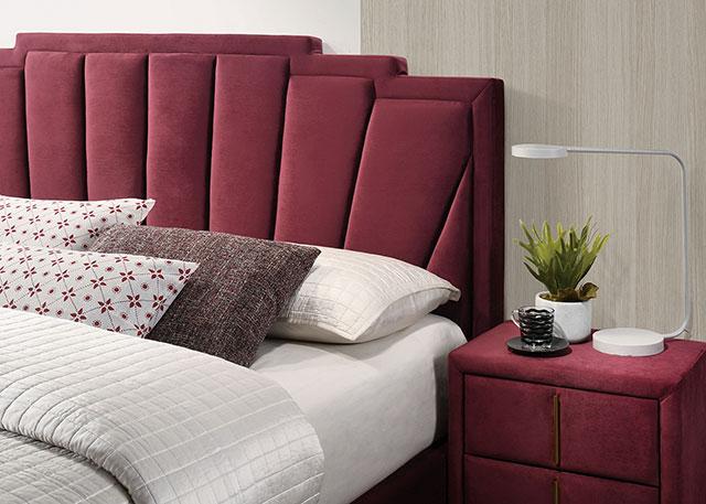FLORIZEL Cal.King, E.King & Queen Bed, Black & Red - Time 2 Sleep (West Covina, CA)