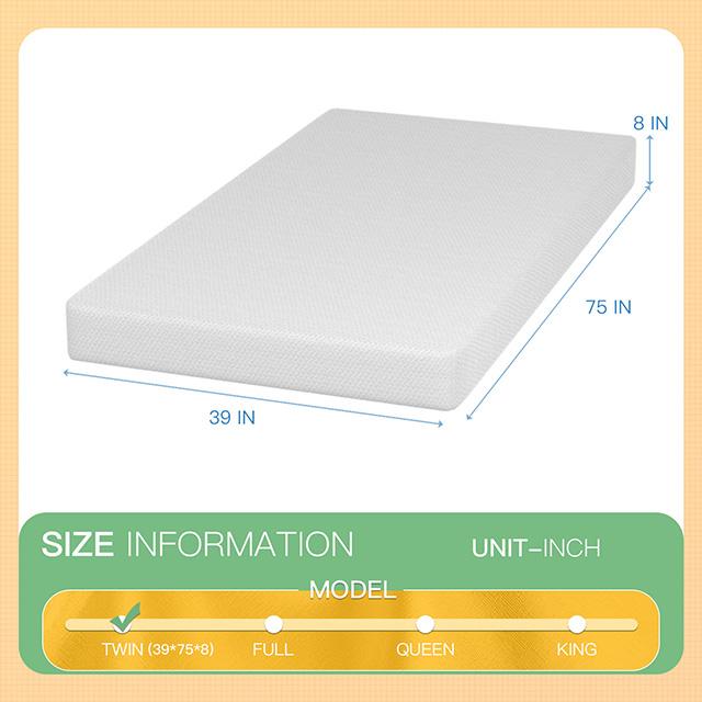 Forsythia 8" Twin Green Tea Gel Memory Foam - Time 2 Sleep (West Covina, CA)