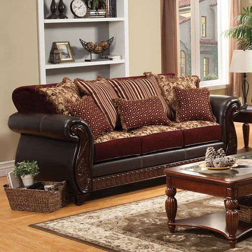 Franklin Burgundy/Espresso Sofa, Burgundy - Time 2 Sleep (West Covina, CA)