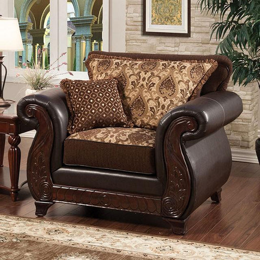 Franklin Dark Brown/Tan Chair With Pu In Brown - Time 2 Sleep (West Covina, CA)