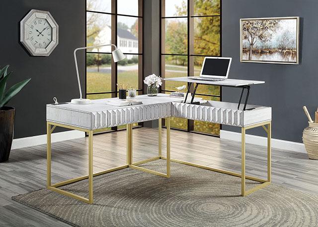 FREIBURG Corner Desk, Antique White - Time 2 Sleep (West Covina, CA)