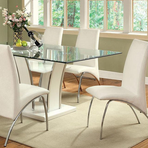 Glenview White/Chrome Dining Table - Time 2 Sleep (West Covina, CA)