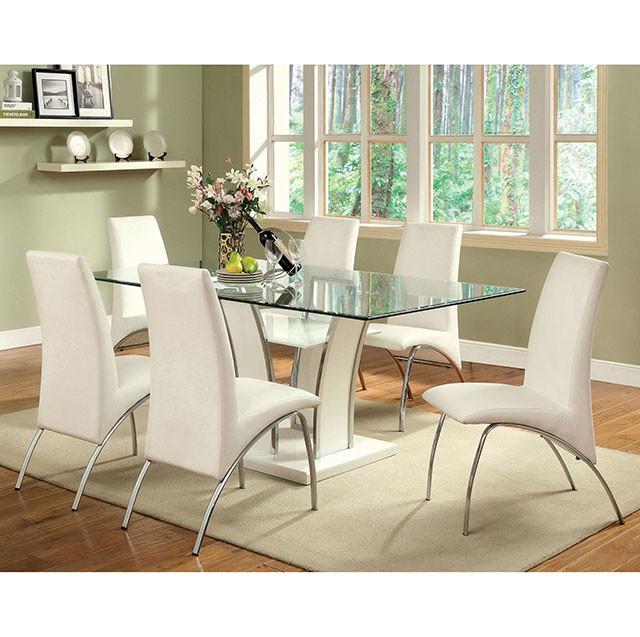Glenview White/Chrome Dining Table - Time 2 Sleep (West Covina, CA)