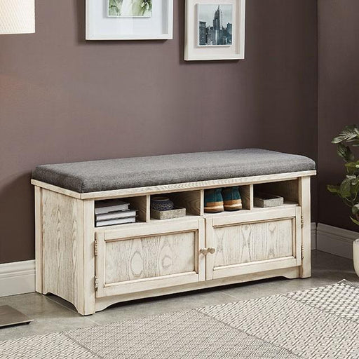 Gwebdolyn Weather White Shoe Bench - Time 2 Sleep (West Covina, CA)
