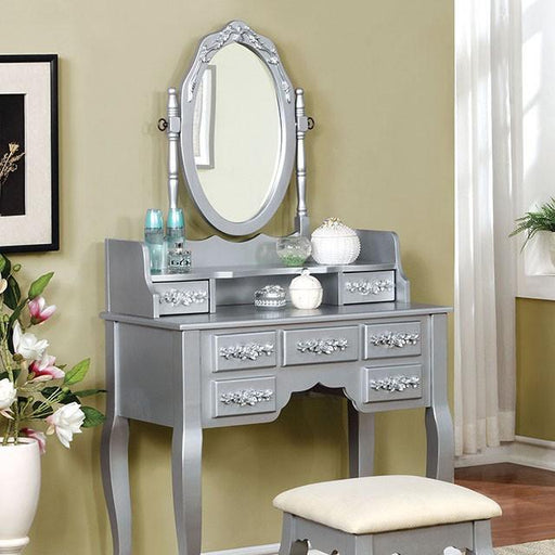Harriet Silver Vanity w/ Stool - Time 2 Sleep (West Covina, CA)