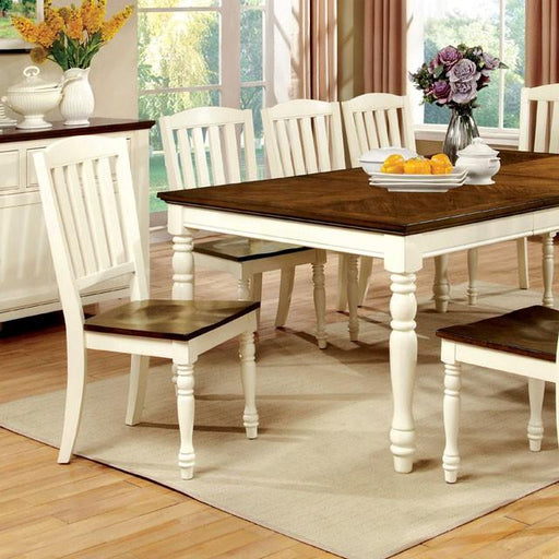 HARRISBURG Vintage White/Dark Oak Dining Table w/ 18" Butterfly Leaf - Time 2 Sleep (West Covina, CA)