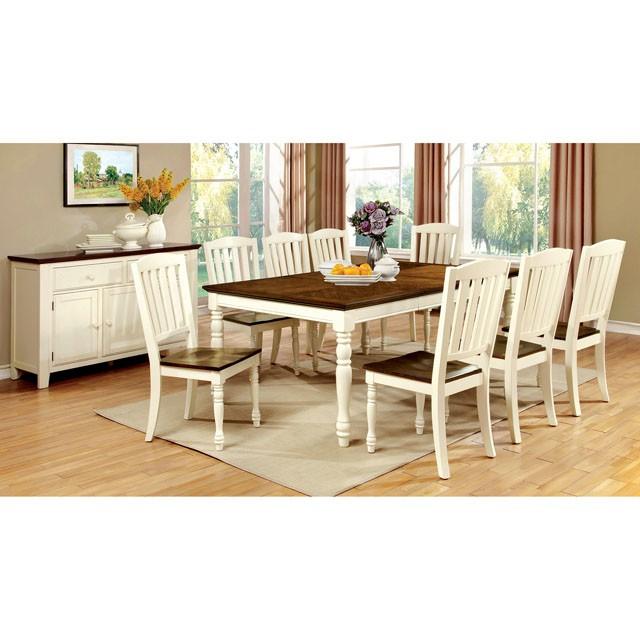 HARRISBURG Vintage White/Dark Oak Dining Table w/ 18" Butterfly Leaf - Time 2 Sleep (West Covina, CA)