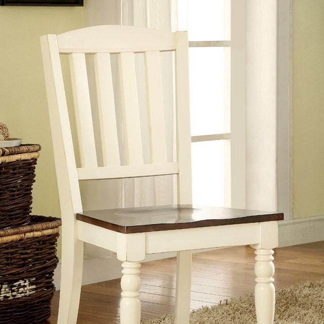 HARRISBURG Vintage White/Dark Oak Side Chair (2/CTN) - Time 2 Sleep (West Covina, CA)
