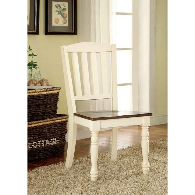 HARRISBURG Vintage White/Dark Oak Side Chair (2/CTN) - Time 2 Sleep (West Covina, CA)