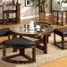 Crystal Cove II Dark Walnut Round Coffee Table w/ 4 Stools - Time 2 Sleep (West Covina, CA)