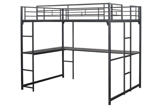 Cybill Full Loft Bed White, Silver, & Black - Time 2 Sleep (West Covina, CA)