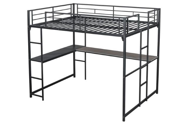 Cybill Full Loft Bed White, Silver, & Black - Time 2 Sleep (West Covina, CA)