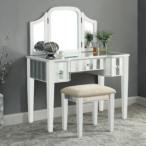 Cyndi White Vanity w/ Stool - Time 2 Sleep (West Covina, CA)