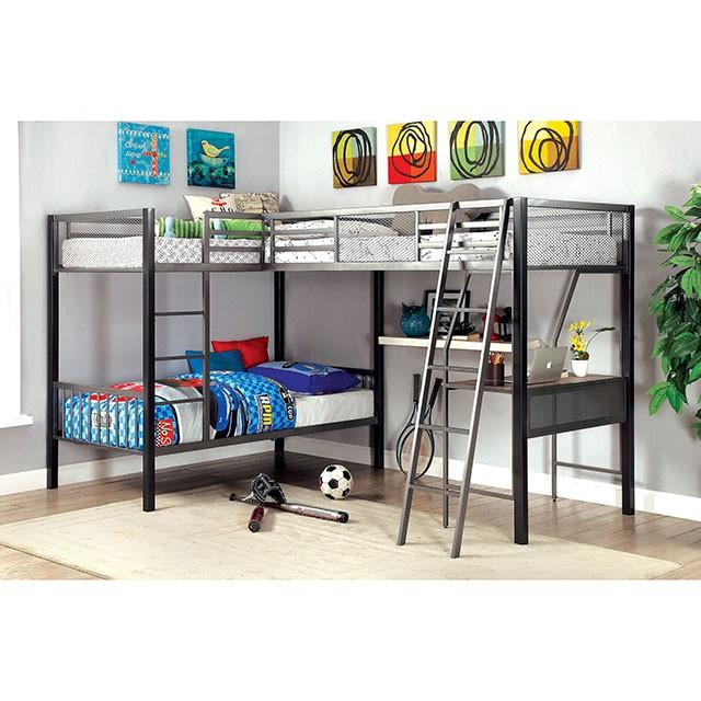 BALLARAT Silver Triple Twin Bunk Bed w/ Desk - Time 2 Sleep (West Covina, CA)