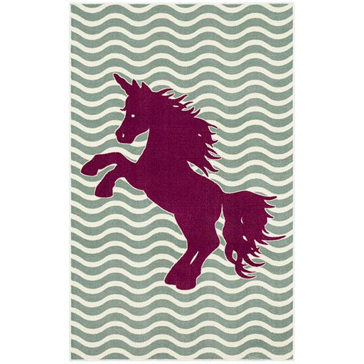 BARON 5' X 8', Area Rug, Horse, Sage Green/Fuchsia - Time 2 Sleep (West Covina, CA)