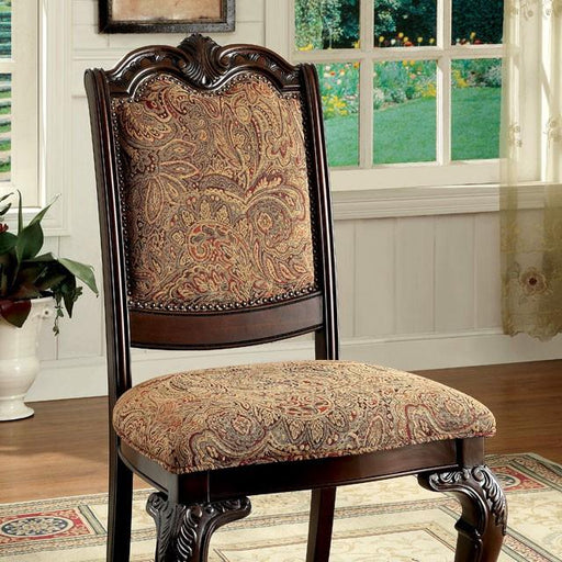 BELLAGIO Brown Cherry/Pattern Fabric Side Chair (2/CTN) - Time 2 Sleep (West Covina, CA)
