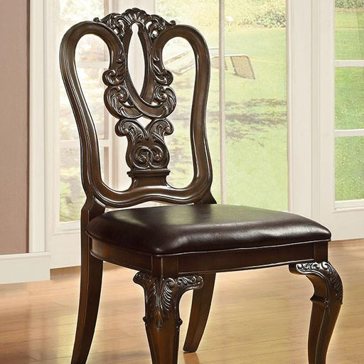 Bellagio Brown Cherry Wooden Side Chair (2/CTN) - Time 2 Sleep (West Covina, CA)