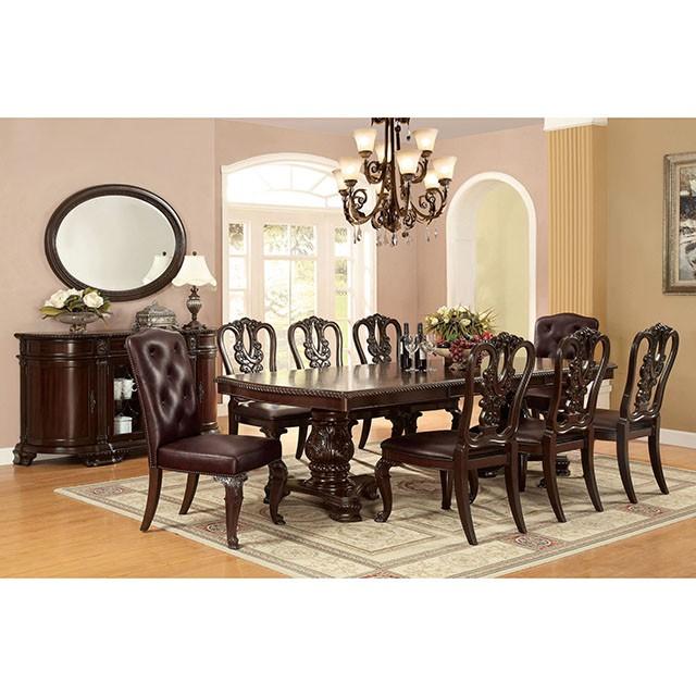 Bellagio Brown Cherry/Pattern Leatherette Side Chair (2/CTN) - Time 2 Sleep (West Covina, CA)