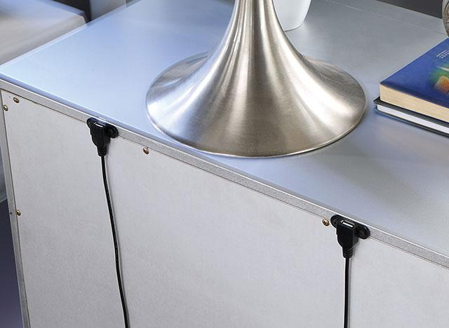 BELLADONNA Night Stand w/ LED & USB, Silver - Time 2 Sleep (West Covina, CA)
