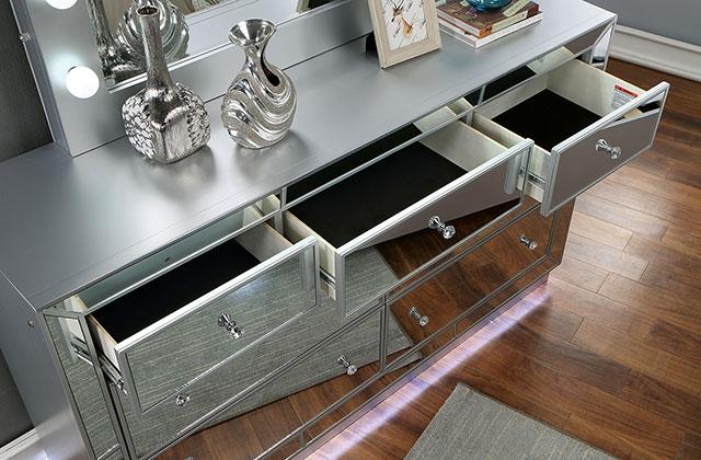 BELLADONNA Dresser w/ LED, Silver - Time 2 Sleep (West Covina, CA)