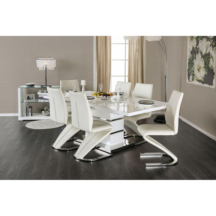 Midvale White/Chrome Side Chair (2/CTN) - Time 2 Sleep (West Covina, CA)