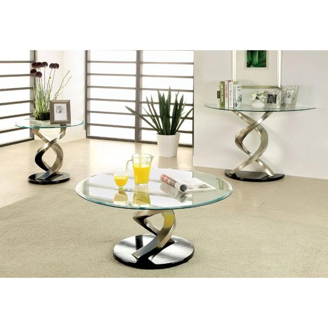 NOVA Satin Plated/Black End Table - Time 2 Sleep (West Covina, CA)