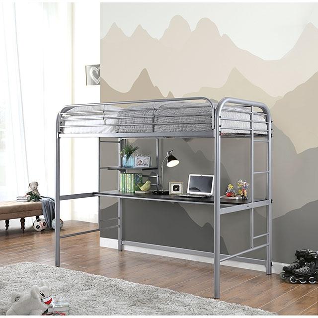 Opal Iii Black & Silver Twin Loft Bed - Time 2 Sleep (West Covina, CA)