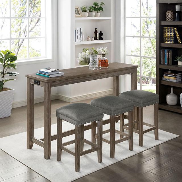 CAERLEON 4 Pc. Counter Ht. Table Set, Wire-brushed Gray - Time 2 Sleep (West Covina, CA)