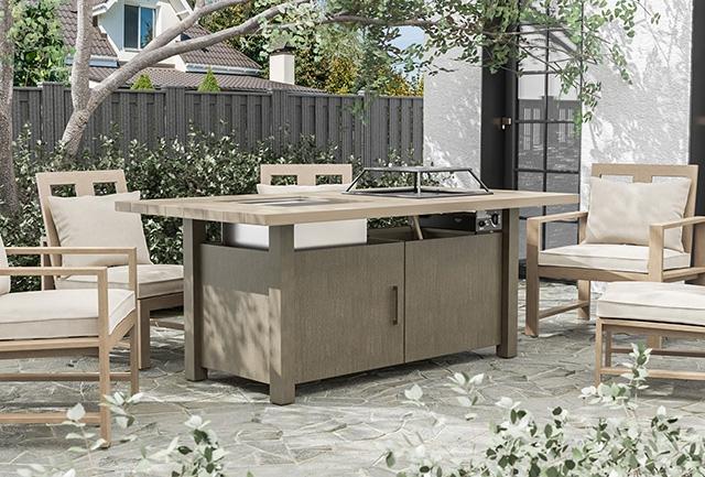 Bordeaux Dining Table w/ Fire Pit & Cooler - Time 2 Sleep (West Covina, CA)