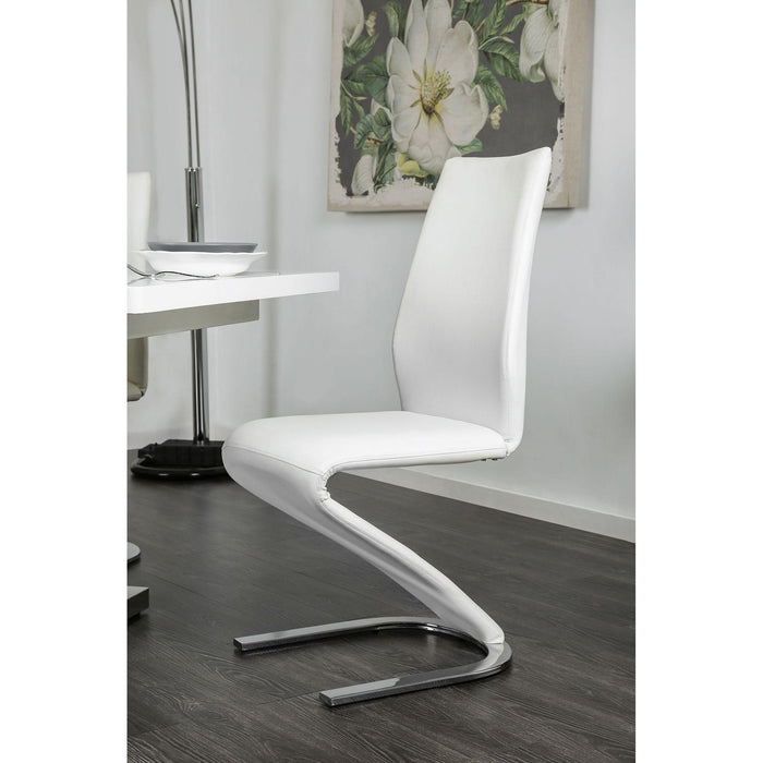 Midvale White/Chrome Side Chair (2/CTN) - Time 2 Sleep (West Covina, CA)